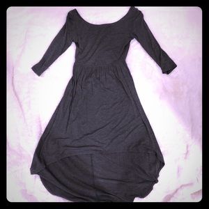 Like New Forever21 grey jersey cut-out hi-lo dress